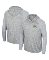 Men's Colosseum Gray Gonzaga Bulldogs Cybernetic Raglan Quarter-Zip Hooded Top