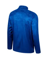 Men's Colosseum Royal Kansas Jayhawks The Machine Half-Zip Jacket