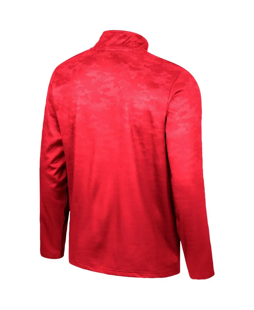Men's Colosseum Red Utah Utes The Machine Half-Zip Jacket