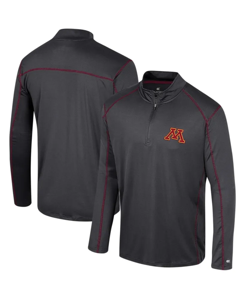 Men's Colosseum Black Minnesota Golden Gophers Cameron Quarter-Zip Windshirt