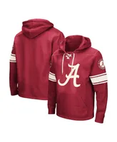 Men's Colosseum Crimson Alabama Tide Big and Tall Hockey Lace-Up Pullover Hoodie