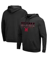 Men's Colosseum Miami University RedHawks Blackout 3.0 Pullover Hoodie