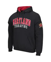 Men's Colosseum Black Maryland Terrapins Double Arch Pullover Hoodie