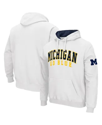 Men's Colosseum White Michigan Wolverines Double Arch Pullover Hoodie