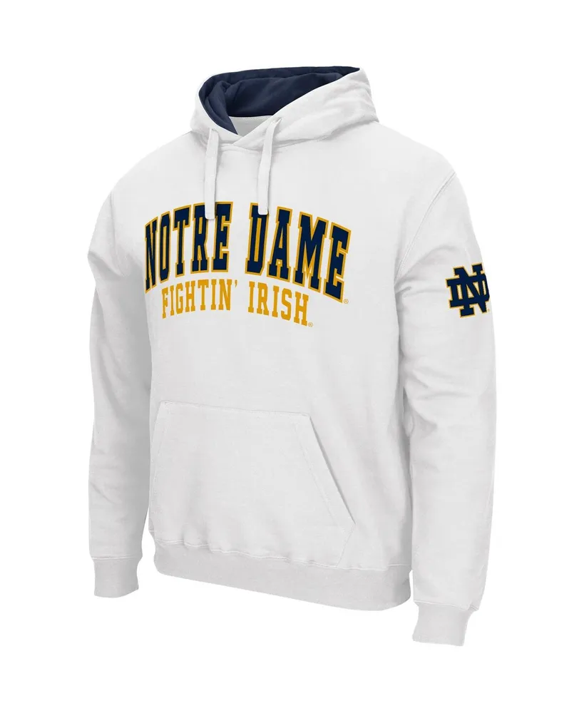 Men's Colosseum White Notre Dame Fighting Irish Double Arch Pullover Hoodie