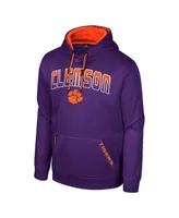 Men's Colosseum Purple Clemson Tigers Reese Pullover Hoodie