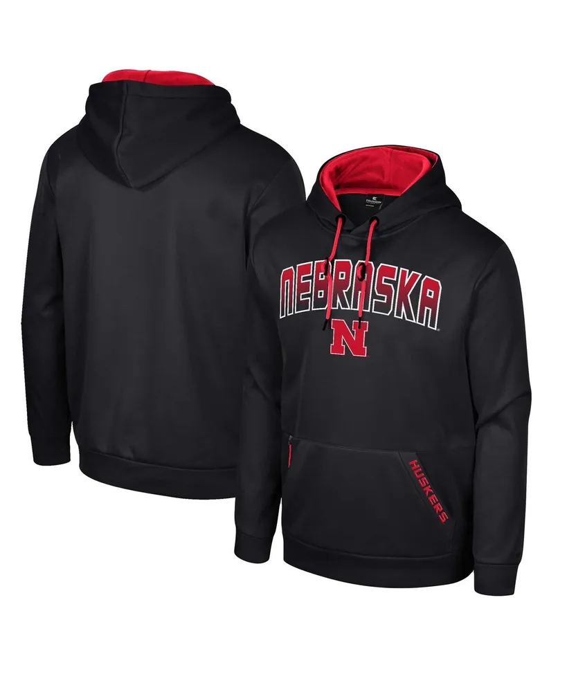 Men's Colosseum Black Nebraska Huskers Reese Pullover Hoodie