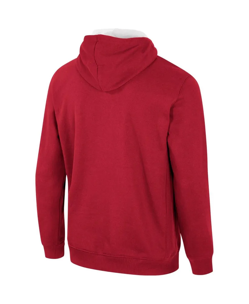 Men's Colosseum Crimson Washington State Cougars Half-Zip Hoodie