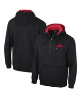 Men's Colosseum Black Arkansas Razorbacks Half-Zip Hoodie