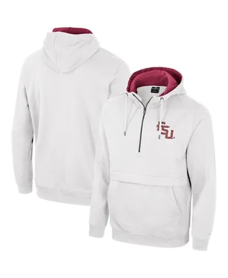 Men's Colosseum White Florida State Seminoles Half-Zip Hoodie