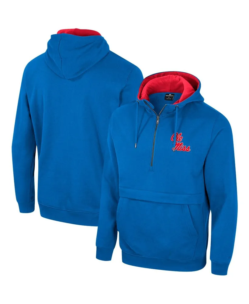 Men's Colosseum Powder Blue Ole Miss Rebels Half-Zip Hoodie