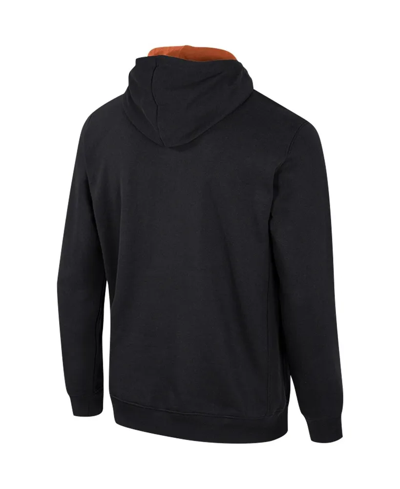 Men's Colosseum Black Texas Longhorns Half-Zip Hoodie