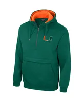 Men's Colosseum Green Miami Hurricanes Half-Zip Hoodie