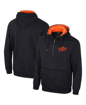 Men's Colosseum Black Oklahoma State Cowboys Half-Zip Hoodie