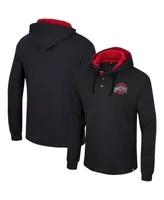 Men's Colosseum Black Ohio State Buckeyes Affirmative Thermal Hoodie Long Sleeve T-shirt