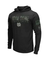 Men's Colosseum Black Notre Dame Fighting Irish Big and Tall Oht Military-Inspired Appreciation Tango Long Sleeve Hoodie T-shirt