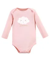 Hudson Baby Girls Cotton Long-Sleeve Bodysuits, Dreamer, 3-Pack