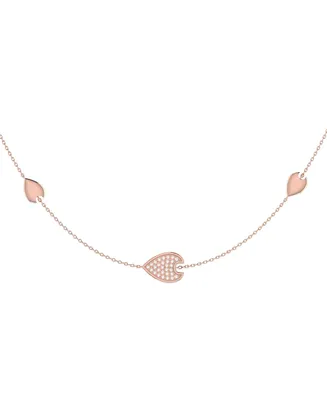 LuvMyJewelry Avani Raindrop Design Layered Sterling Silver Diamond Women Necklace