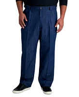 Haggar Men's Big & Tall Stretch Denim Classic-Fit Pleated Pants