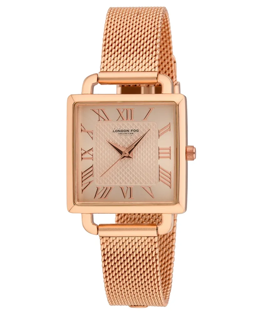 London Fog Women's Quartz Bristol Rose Gold-Tone Mesh Alloy Watch 28mm