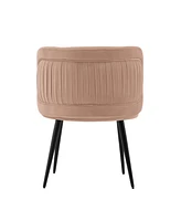 Manhattan Comfort Kaya 22.83" Wide Pleated Velvet Upholstered Dining Chair