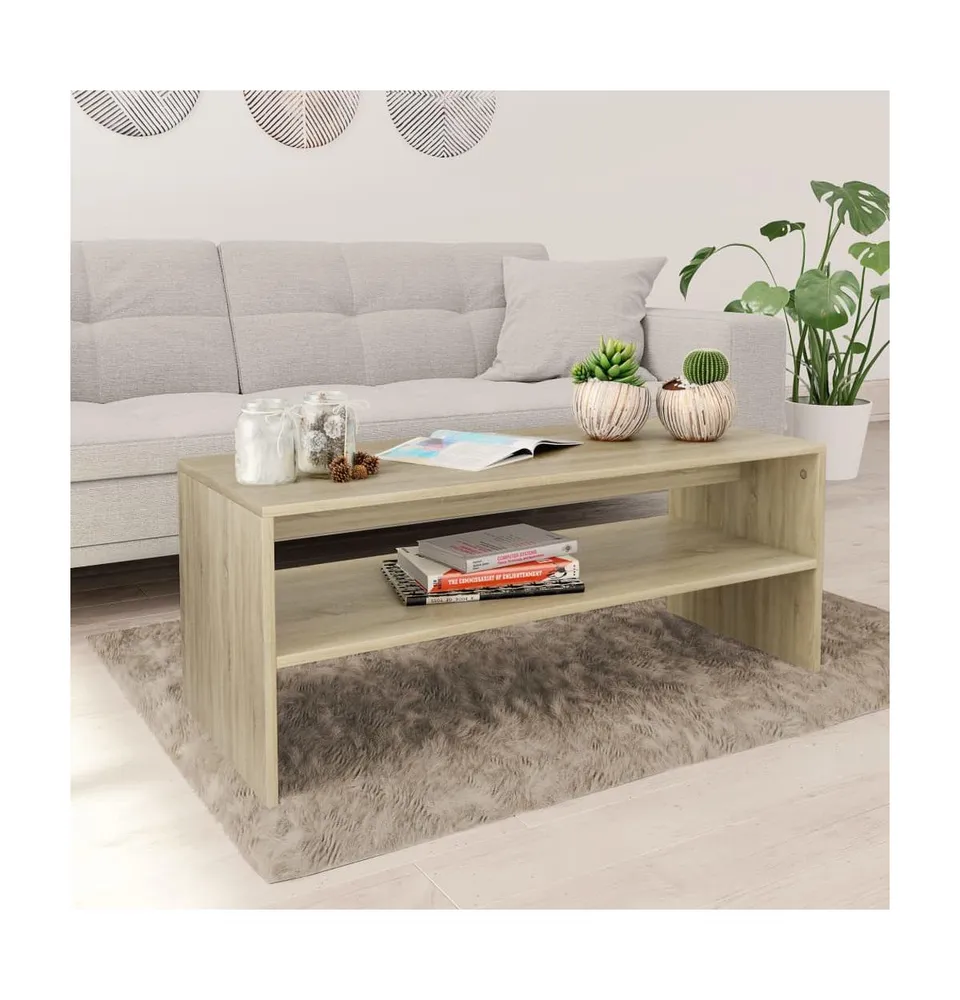Coffee Table Sonoma Oak 39.4"x15.7"x15.7" Engineered Wood