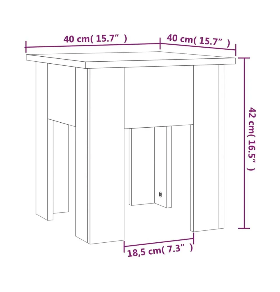 Coffee Table High Gloss White 15.7"x15.7"x16.5" Engineered Wood