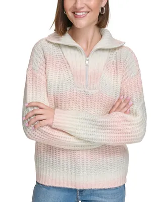 Calvin Klein Jeans Women's Space-Dyed Half-Zip Sweater