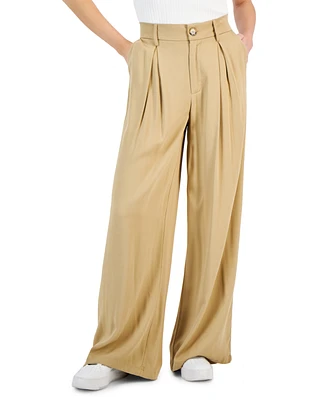 And Now This Women's Pleat-Front Wide-Leg Soft Pants