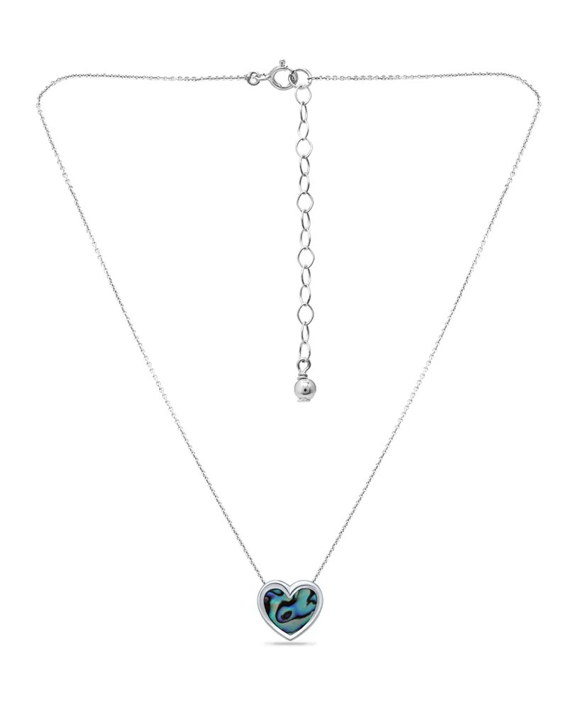 Macy's Abalone Inlay Heart Pendant Necklace