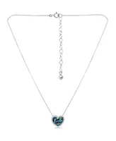 Macy's Abalone Inlay Heart Pendant Necklace