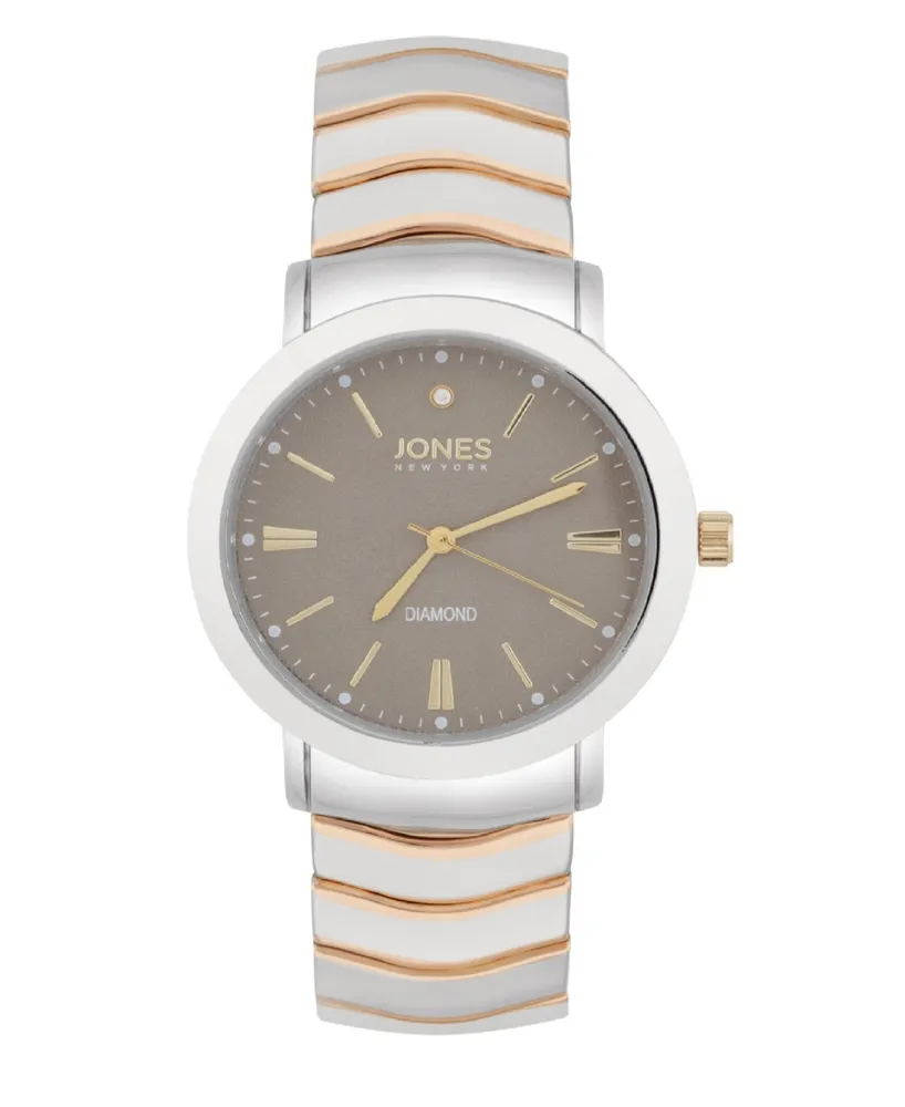 Jones New York Women's Genuine Diamond Gold-Tone Accents Black