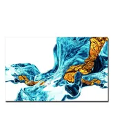 Simplie Fun Abstract Waterfall With Gold Acrylic Wall Art (32 H X 48 W)