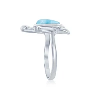 Sterling Silver Larimar Turtle Ring