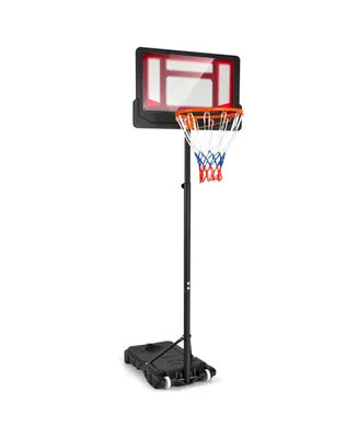 4.3-8.2 Ft Portable Basketball Hoop with Adjustable Height and Wheels