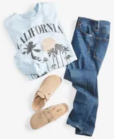 Grayson Threads Juniors The Label Cali Sweatshirt Celebrity Pink High Rise Distressed Skinny Ankle Jeans