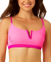 Salt + Cove Juniors' V-Wire Ribbed Bralette Bikini Top, Created for Macy's