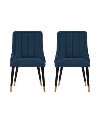 Manhattan Comfort Eda 2-Piece Velvet Upholstered Dining Chair Set