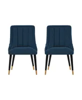 Manhattan Comfort Eda 2-Piece Velvet Upholstered Dining Chair Set