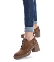 Women's Suede Heeled Oxfords By Xti