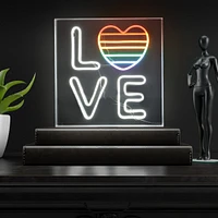 Jonathan Y Love Square Contemporary Glam Acrylic Box Usb Operated Led Neon Light