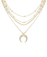 Ettika Layered Chain Crescent Horn Women's Necklace