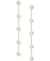 Ettika Imitation Pearls Earrings Dripping in 18K Gold Plating