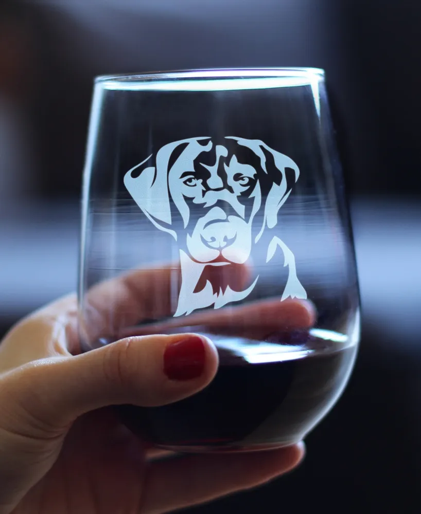 Bevvee Labrador Retriever Face Labrador Dog Gifts Stem Less Wine Glass, 17 oz