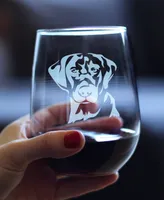 Bevvee Labrador Retriever Face Labrador Dog Gifts Stem Less Wine Glass, 17 oz