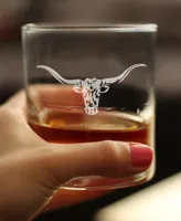 Bevvee Longhorn Texas Rancher Gifts Whiskey Rocks Glass, 10 oz