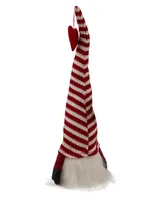 Northlight 13.5" Led Lighted and White Striped Hat Valentine's Day Gnome