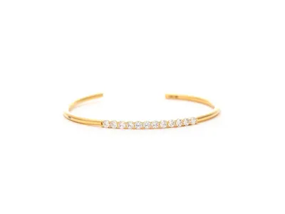 Cubic Zirconia Pave Set Open Bangle