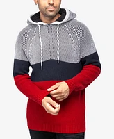 X-Ray Men's Color Blocked Hooded Sweater