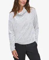 Andrew Marc Sport Women's Crushed Velvet Turtle Neck Top